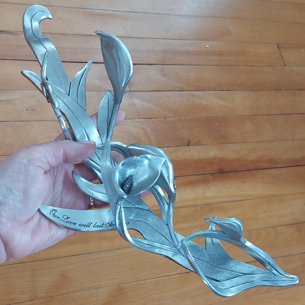 2005 Seagull Fine Pewter Calla Lily Sculpture 12.5"